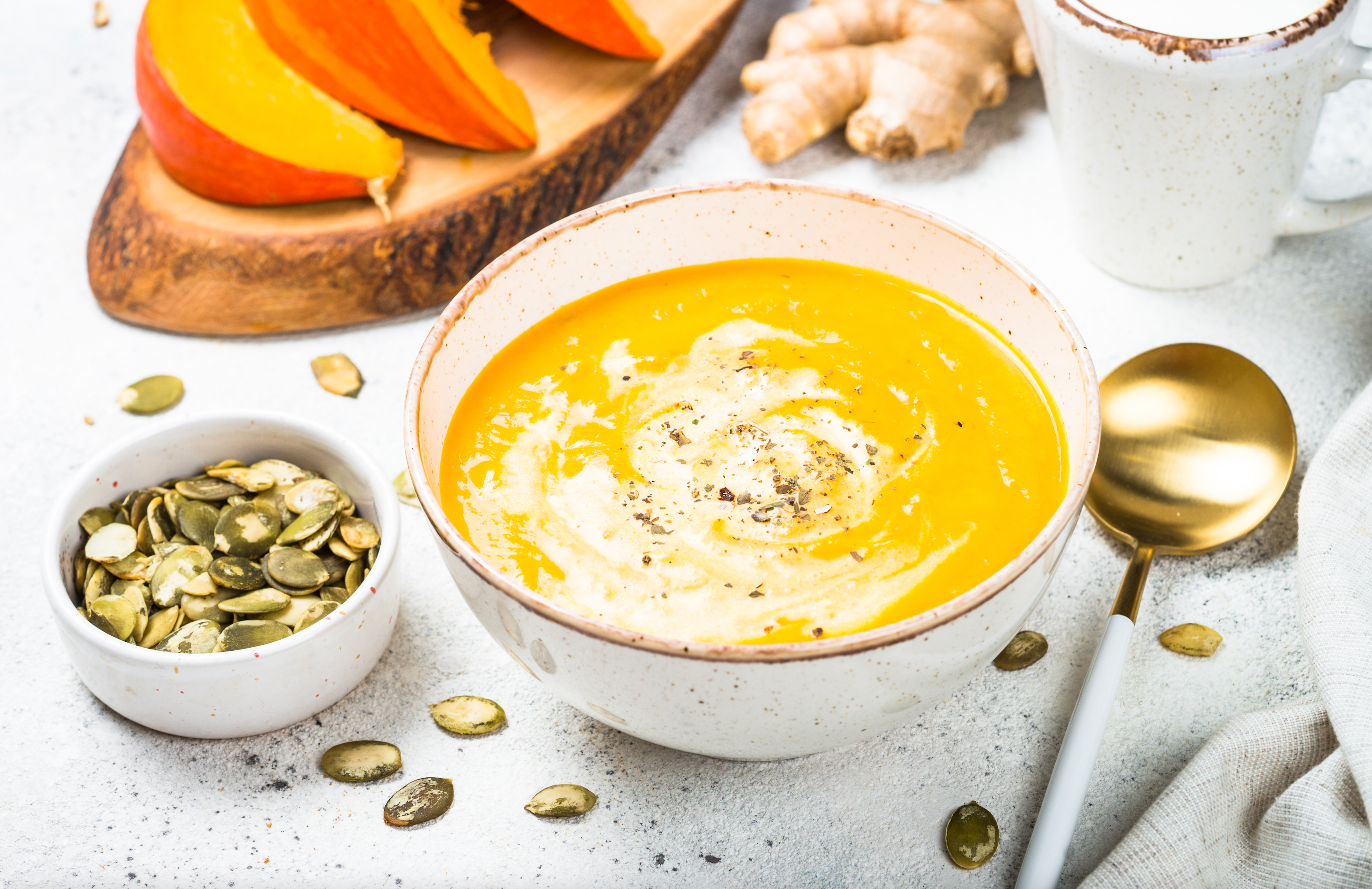 Cozy Pumpkin Cream Soup with HEALO FOODS MUSHROOM & SEAWEED BROTH & Ginger | Healthy Fall Recipe 🍂